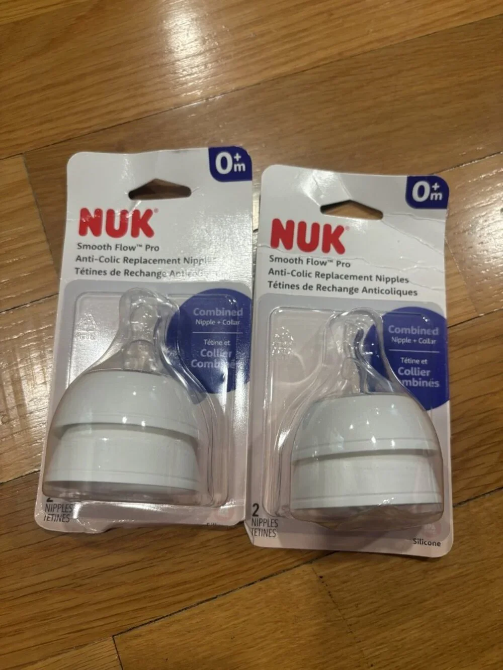 NUK Size 0+ months Anti-Colic Replacement Nipples with Collar